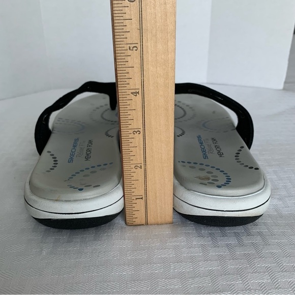 Skechers Relaxed Fit Memory Foam Sandals Womens 10 Black Slip On Comfort Summer - Picture 7 of 11